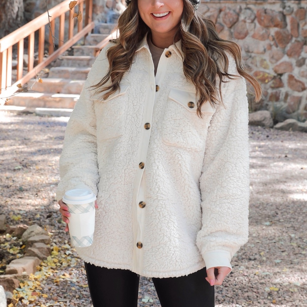 Thread & Supply Cozy Sherpa Button Down Shacket